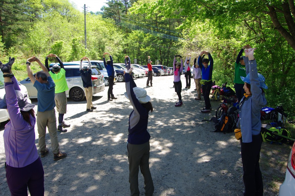 出発前のストレッチで準備万端！