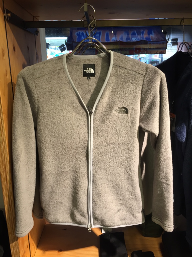 フリースカーディガン灰